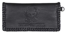 Harley-Davidson Men's Ride Free Trucker Leather Wallet w/RFID Protection - Black