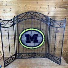University Of Michigan 🔥Fireplace Screen - Folding - Stained Glass - 46” x 35”