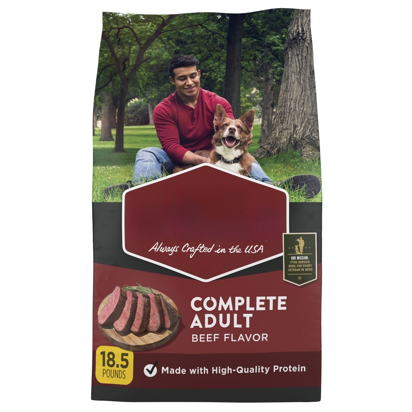 Purina Complete Adult Dry Dog Food, Beef Flavor 32lb Bag
