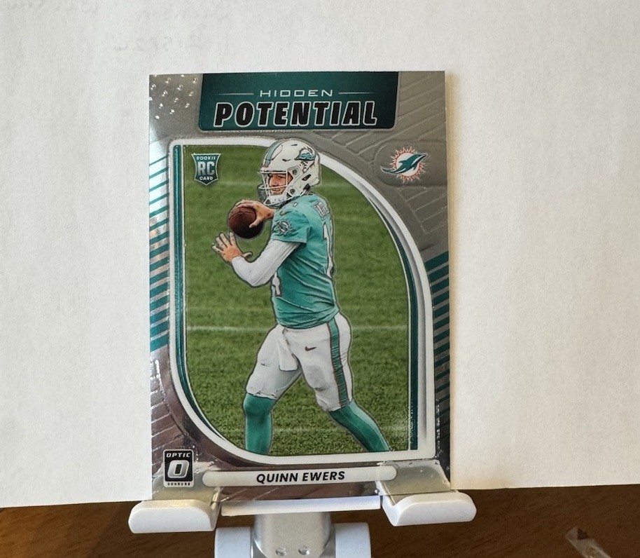 2025 Donruss Optic Quinn Ewers Hidden Potential Rookie Insert Card 18 Miami RC