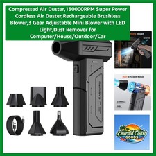 Compressed Air Duster,130000RPM Super Power Cordless Air Duster,Rechargeable ...