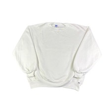 Vintage Russell Athletic White Crewneck Sweatshirt V-Stitch XL Made in USA 90s