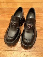 Prada Leather Monolith Loafers Size 38 / US8