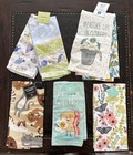 LOT of 7 Kitchen Tea Dish Towels Floral Breakfast Butterflies Kittens Birds Set