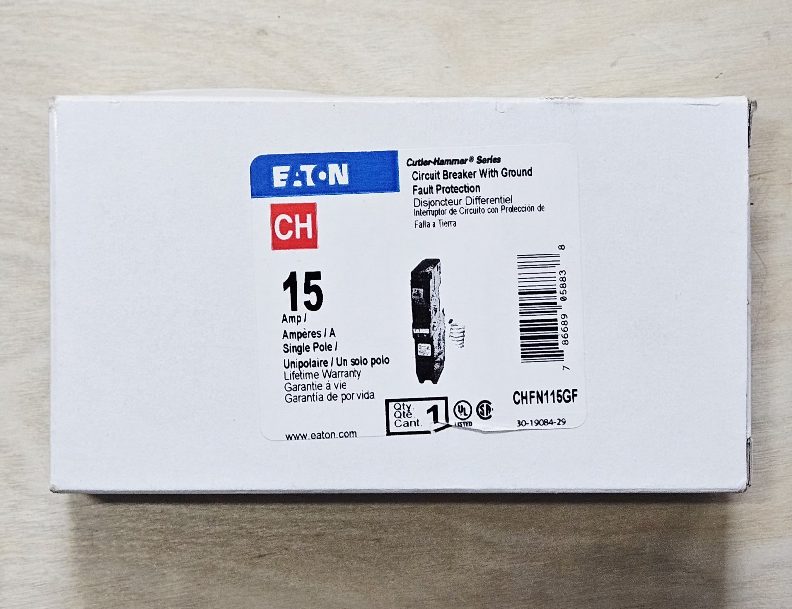 ⚡Eaton CHFN115GF Miniature Circuit Breaker, CHF 1P 15A 120V 50/60Hz 1P