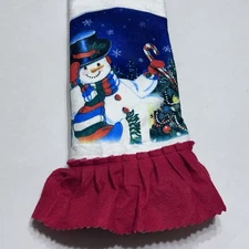 Vintage Trim A Home Tree Skirt 42” Christmas Tree Snowman Candy Cane New
