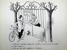 [UMORISMO] Robert CARRIZEY: La Macchina Infernale, LITOGRAFIA Firmata, 1943