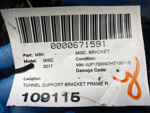 2017 ARCTIC CAT M8000 TUNNEL SUPPORT BRACKET FRAME RAIL BLACK *SCUFFS* OEM - Picture 11 of 11