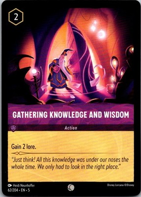 Lorcana Gathering Knowledge and Wisdom Common Shimmering Skies Normal 62/204 NM