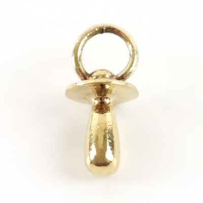Vintage AM Sterling Silver Gold Vermeil 3D Baby Pacifier Charm
