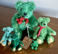 Lot 5 Mini Miniature Dollhouse Green Jtd Bears Grisly ,Little Gem & Artist CUTE!