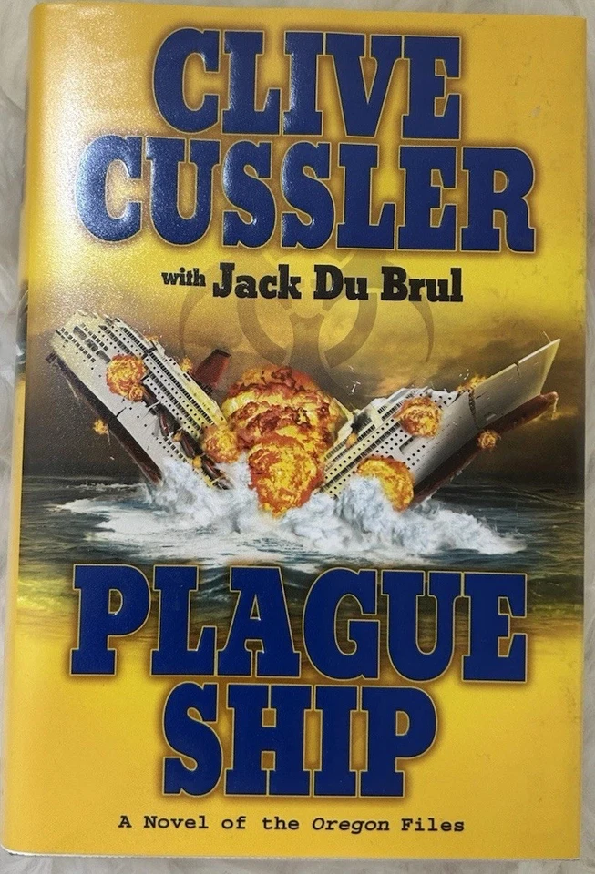 Signed x2 Plague Ship Clive Cussler Jack DuBrul 2008 HCDJ Putnam Books Very Good Foto 3 de 4