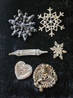 Vtg Job/Junk  Rhinestone Brooch Lot of 6p For Repair Up-cycle Craft Flaws Read  — photo 2