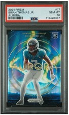 2024 Prizm - Brian Thomas Jr - Aurora (Case Hit!) - Rookie RC - Pop 10 - PSA 10