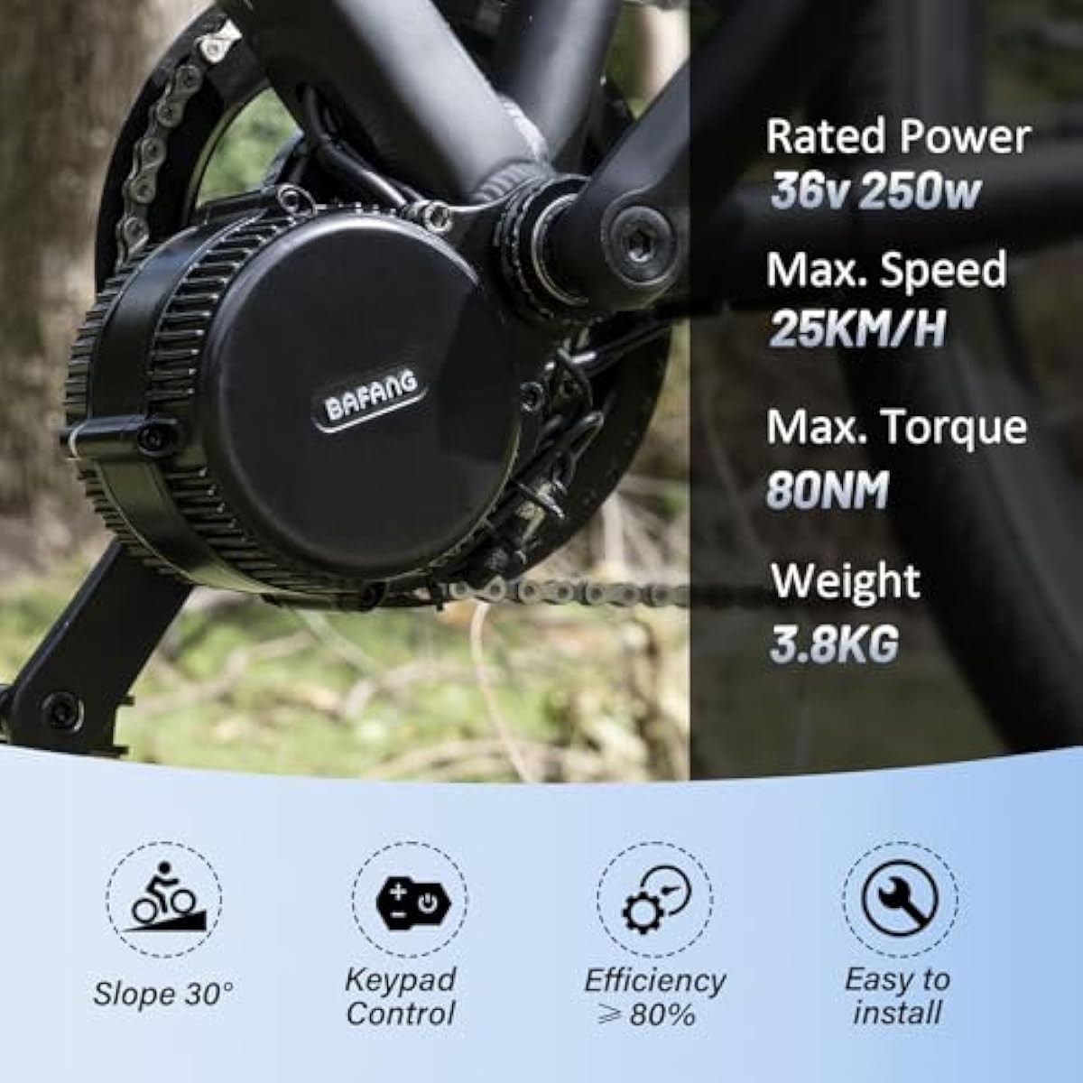 BAFANG 36V/48V 250W/500W/750W/1000W UART Version Mid Drive Kits