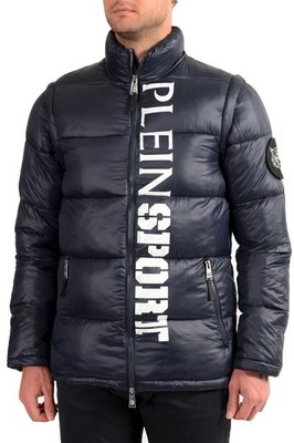 Plein Sport Men's Logo Print Parka Vest With Detachable Sleeves US L IT 52