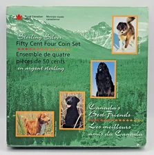 1997 Canada's Best Friends Sterling Silver Set 50 Cent Four Coin Set w/ COA RCM