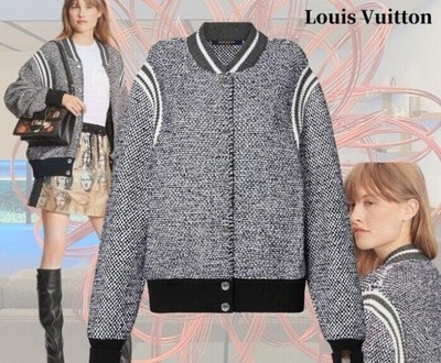 Louis Vuitton Damen Tweed Bomberjacke Grau 1A9BAGE040506 148409425