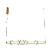 Led HäNgelampe KüChe Glas Metall In Messing 98 Cm 3000 K Pendelleuchte Warmweiß