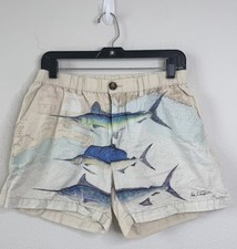 Vintage Chubbies x Wm Lamb Men  s Marlin Fish Print Shorts Sz M Made in USA Beach