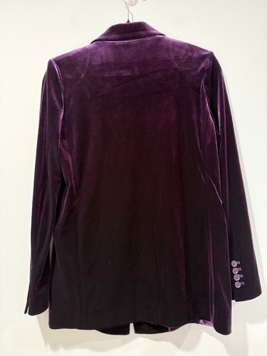 NEU Joan Vass Samt Blazer Damen Medium Lila Einknopf Jacke Karriere Arbeit - Bild 2 von 7