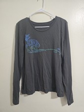 Crazy Shirts Hawaii Dark Grey Kauai Long Sleeve T Shirt Size L 100 Pima Cotton