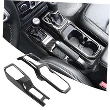 Carbon Fiber Center Console Gear Shift Panel Trim Cover 4WD Carbon Fiber Grain