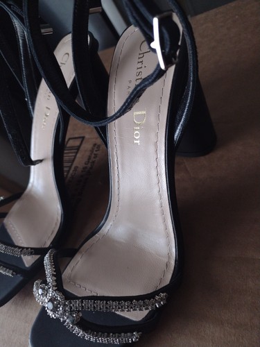 Christian Dior Sunset high heel sandals 4" black brown leather stud 36 $1950 new - Picture 11 of 16