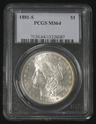 1881-S MS-64 GORGEOUS BETTER DATE MORGAN SILVER DOLLAR - PCGS GRADED