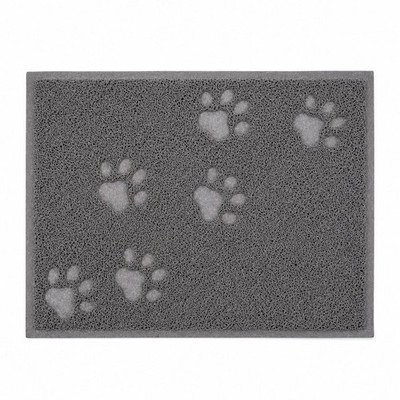 Cat Litter Box Mat 15.5''x11.5'' Easy to Clean Paw Print Design Pet Bowl Placemat