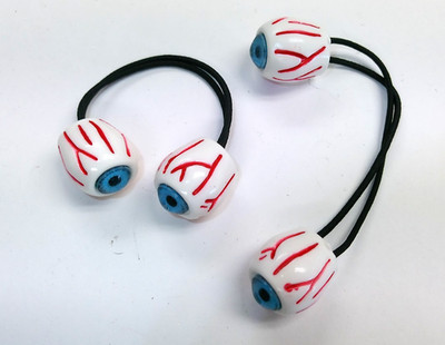 Eyeball Ponytail Holders Lot Set of 2 Accessories Girls Women Halloween JWY-22