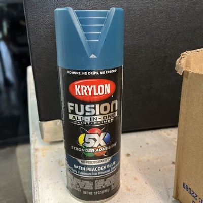 Case Of 6 Cans Krylon Fusion All In One Spray Paint 12 -2792 Satin Peacock Blu