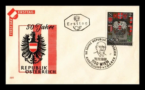 Dr Jim Stamps Austria 50 Years of the Republic First Day Cover Styria Cachet