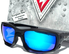 Oakley SI SHOCKTUBE Matte Black POLARIZED Galaxy Blue  Grey Lens Sunglass 9329