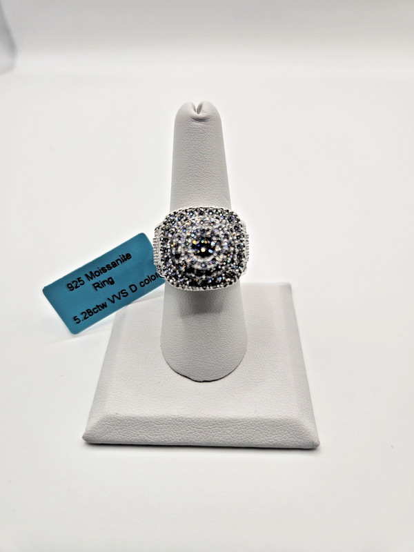 925 Sterling Silver Moissanite 5.28ctw Men’s Iced Out Ring D VVS1 Solid Sz 9