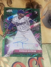 2025 Topps Chrome Cosmic Kumar Rocker /75 Green Space Dust Rookie AUTO & 3 Base