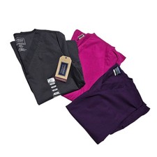 Cherokee Workwear Scrub Tops Size XS Womens Gray Pink Purple Uniform Shirt LOT