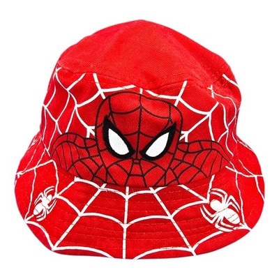 Kids Marvel Spider-Man Red Bucket Hat Sun Protection Beach Summer Cap 6 1/8 49cm