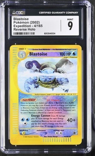 CGC 9 MINT Blastoise 004/165 Reverse Holo Pokemon 2002 Expedition Base Set