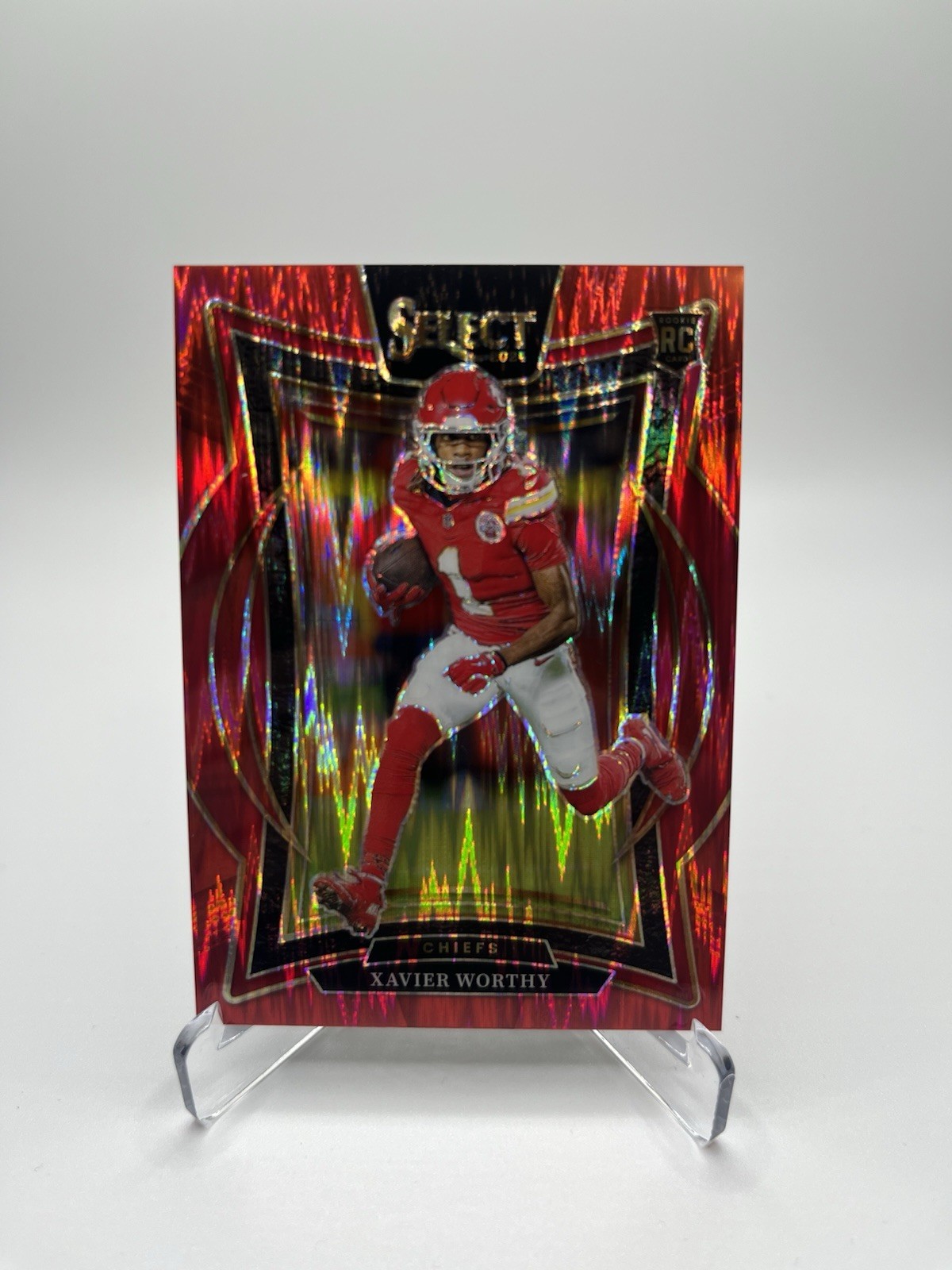 Panini 2024 Select Xavier Worthy #32 Red Shock Prizm Rookie /249 Kansas City