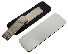 25 Brushed Silver Name Tag Badge Blanks 1 x 3...