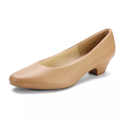 Zapatos de salón clásicos sin cordones de tacón grueso bajo con punta cerrada para mujer - Imagen 7 de 17