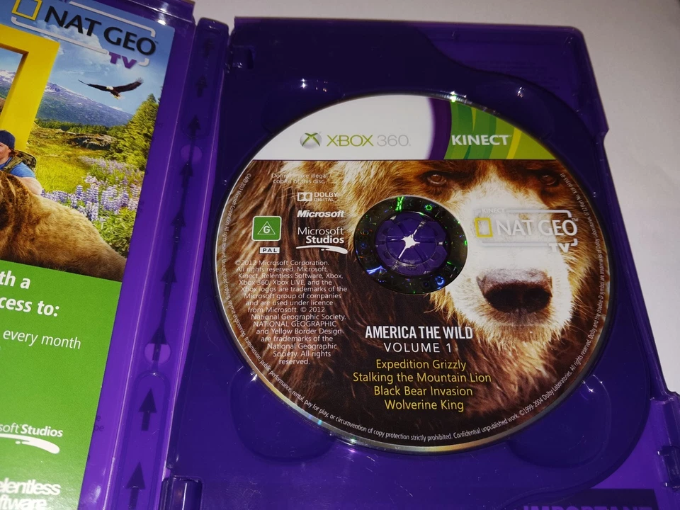 KINECT NAT GEO TV AMERICA THE WILD (2 DISC) (XBOX 360 GAME, G) (182068 A) - Image 3 of 4