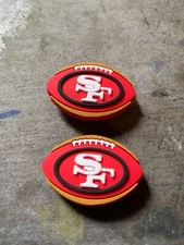 San Francisco 49ers football team clip on shoelace charms 2pk