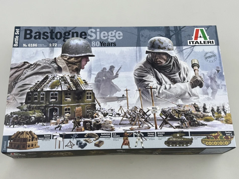 ITALERI Bastogne Siege 80 ans - ENSEMBLE DE BATAILLE échelle 1 72 N° 6186