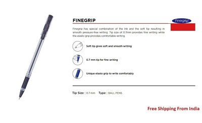 Pack of Cello Fine grip mm Black Color Ball Point Pen Free - Main Image