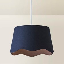 Small Lightshade Easy Fit Ceiling Shade Natural Linen Lampshade Scalloped Edge