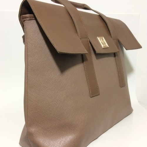 Tanger Outlets Brown Tote Purse Shopping Bag 