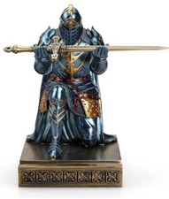 Kneeling Knight With Sword Envelope Opener - Sword Very Heavy Brass Very Cool