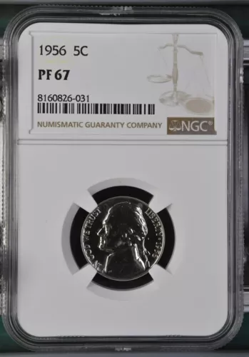 1956 Jefferson Nickel NGC Certified PF67, NGC #8160826-031